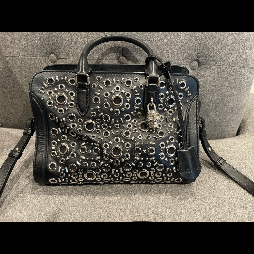 Alexander McQueen Grommet studded top handle handbag